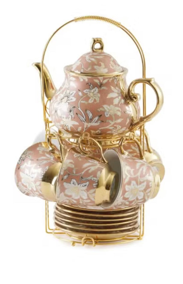 14-Piece Tea Set Cup - Rose Gold