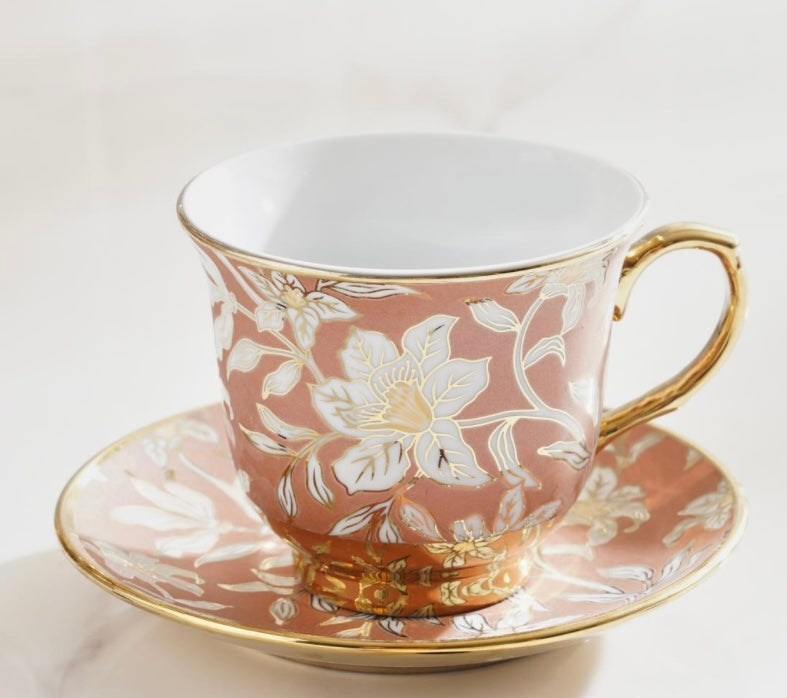 14-Piece Tea Set Cup - Rose Gold
