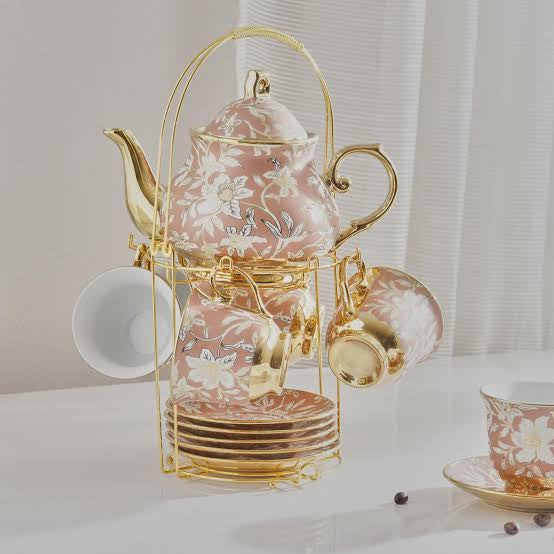 14-Piece Tea Set Cup - Rose Gold
