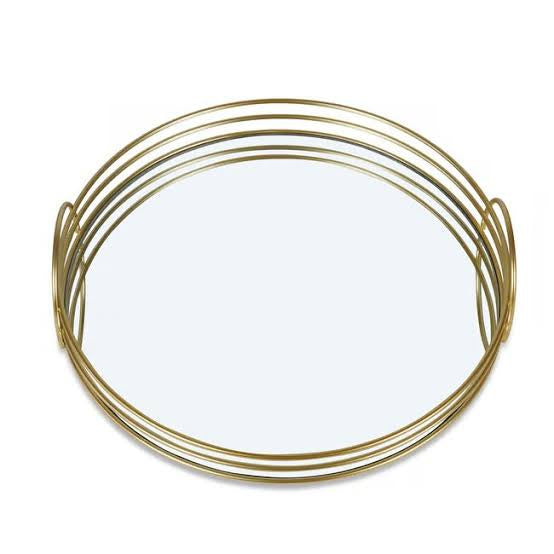 Round Decorative Mirror Tray