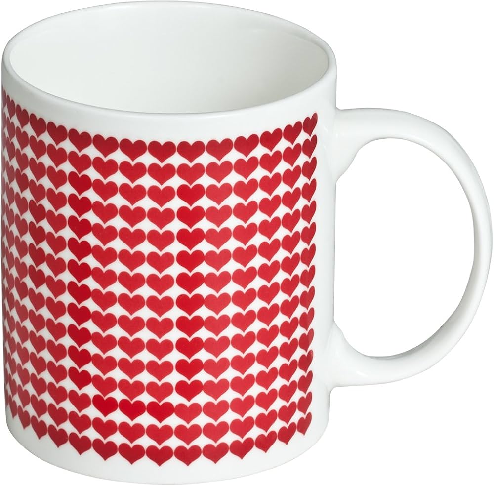 Red Hearts Porcelain Mug