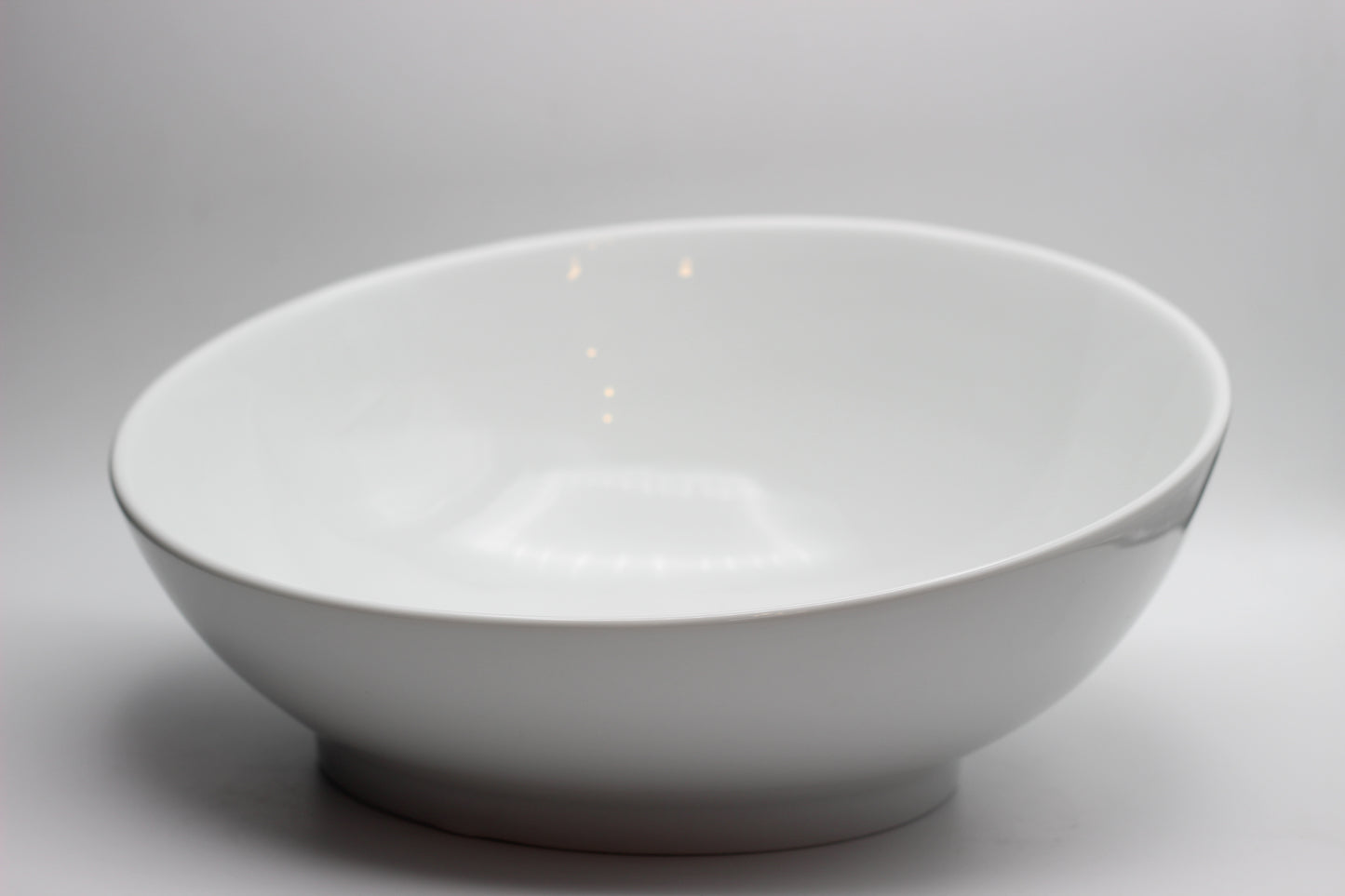 Large White High Low Curved Bowl