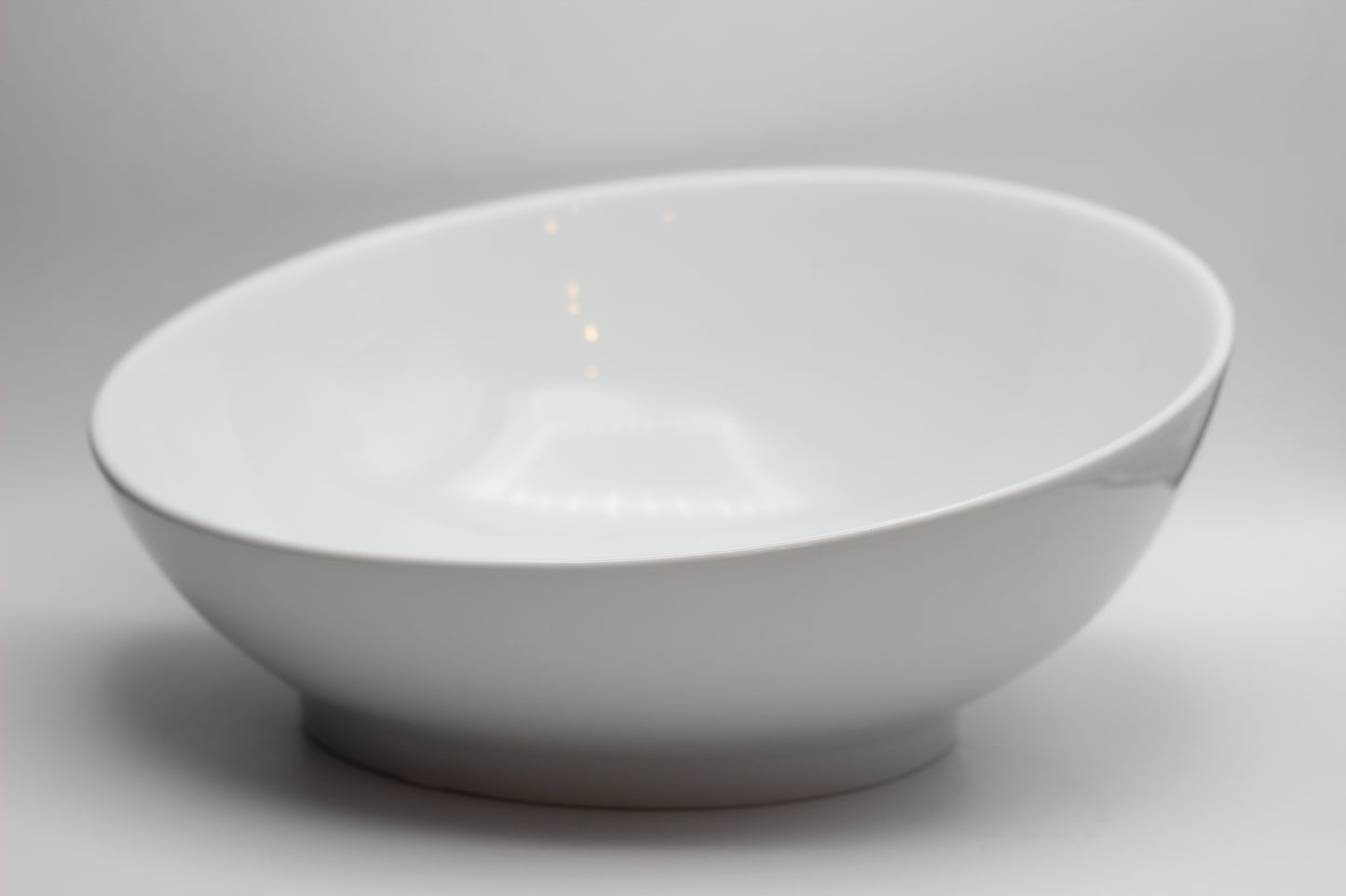 Large White High Low Curved Bowl