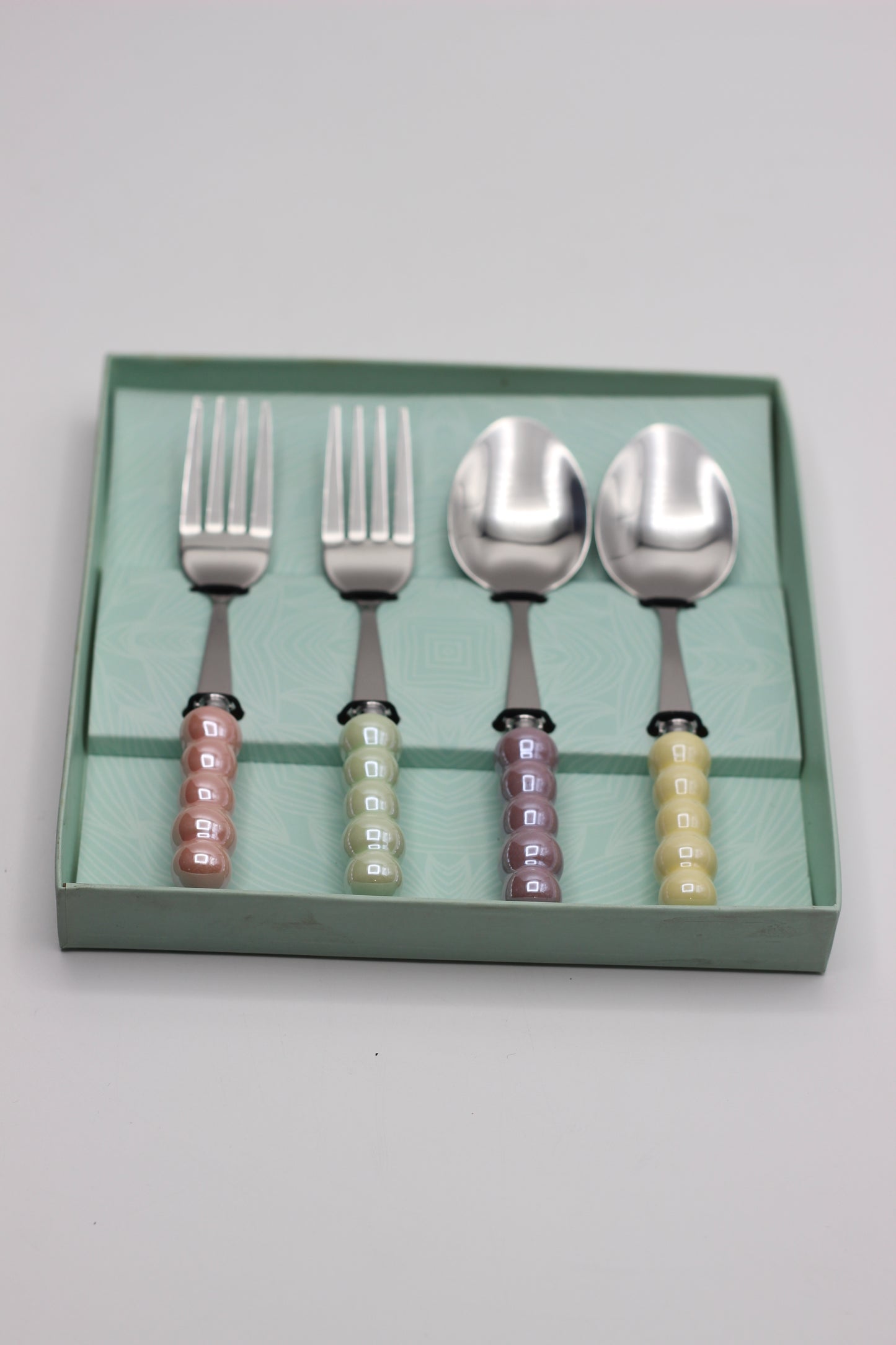 Glossy Pearl Dessert Fork And Spoon Set