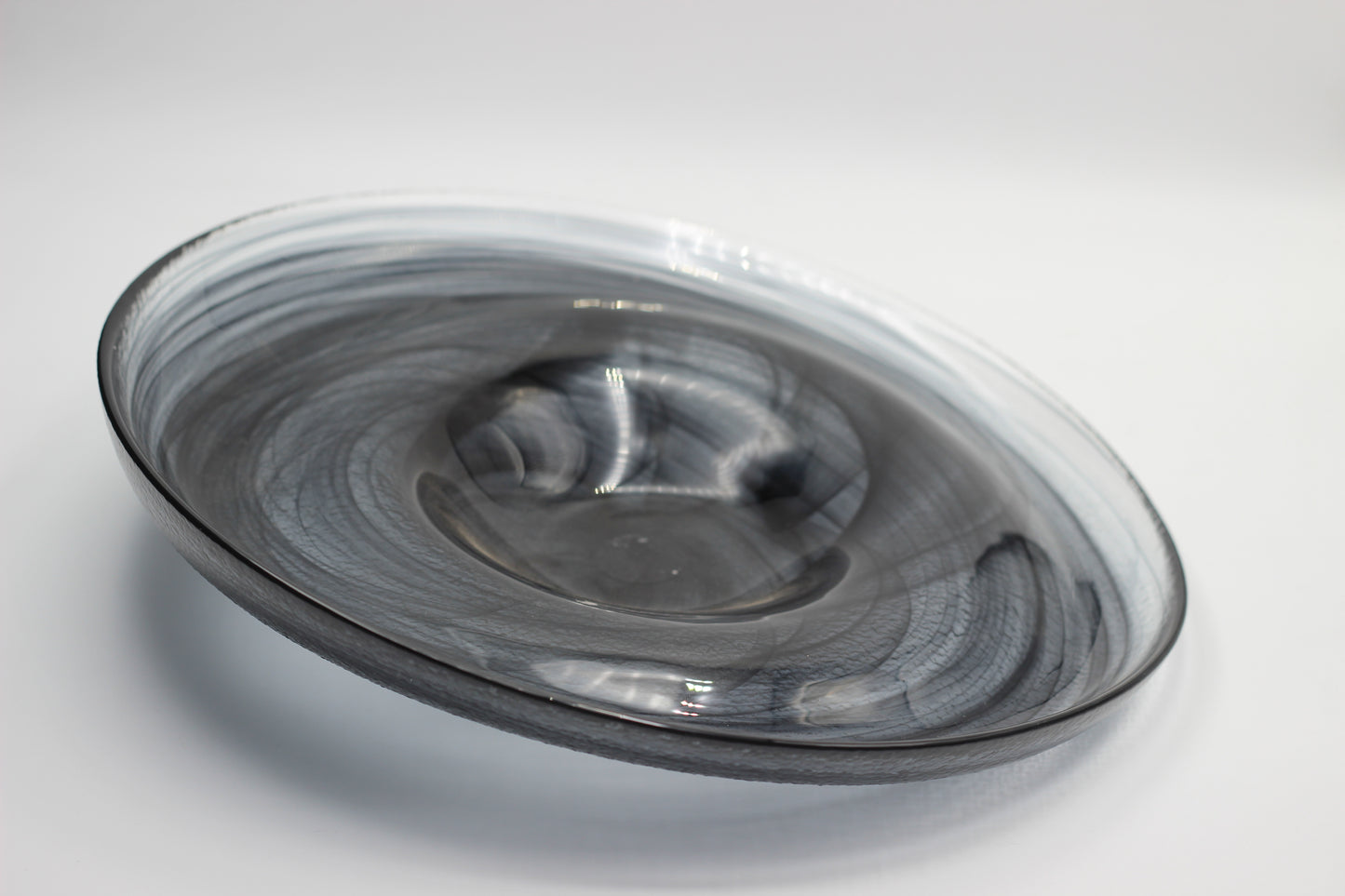 Modern Glass Curved Serving Bowl