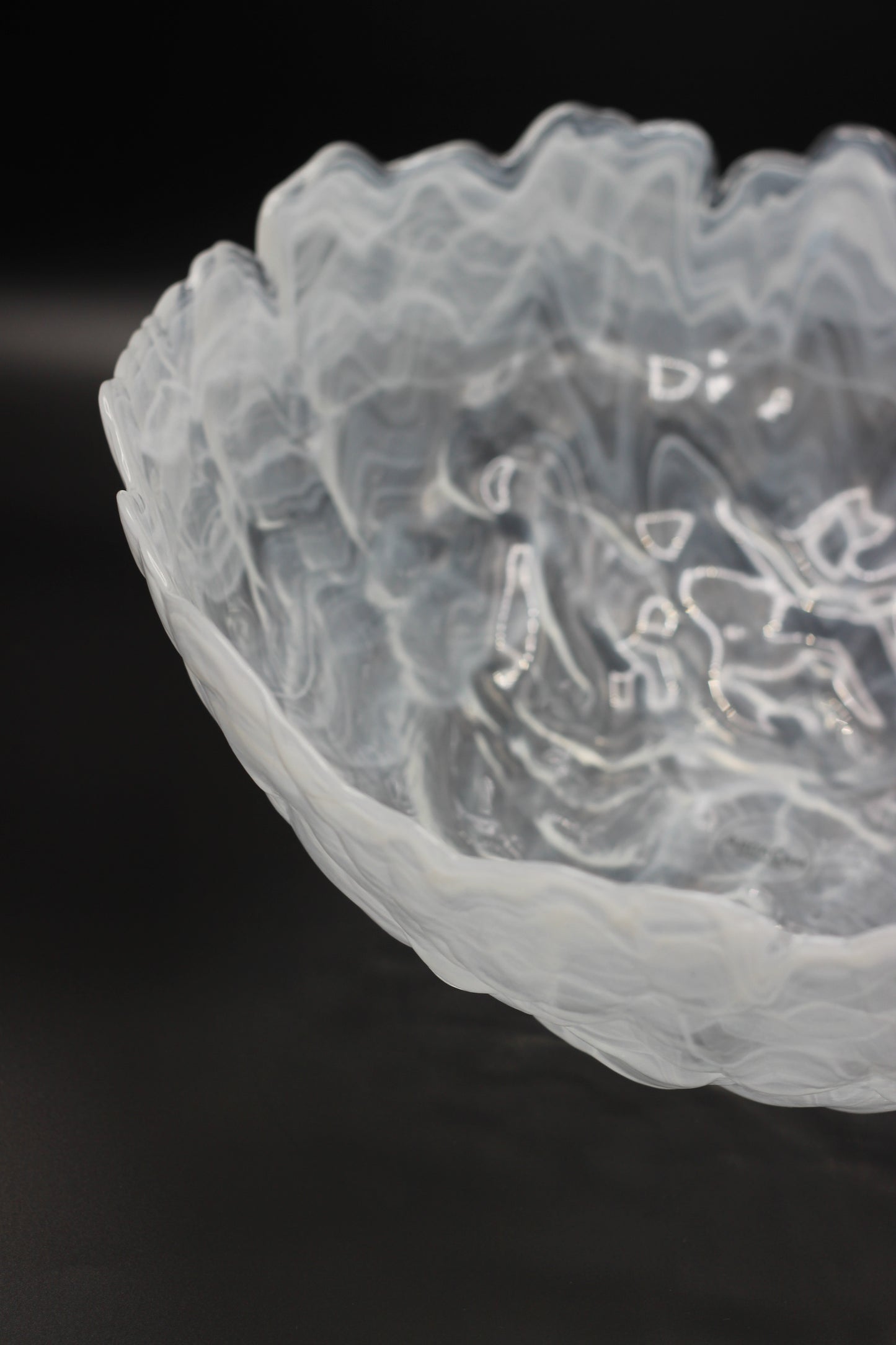 White Lava Bowl Serving Bowl