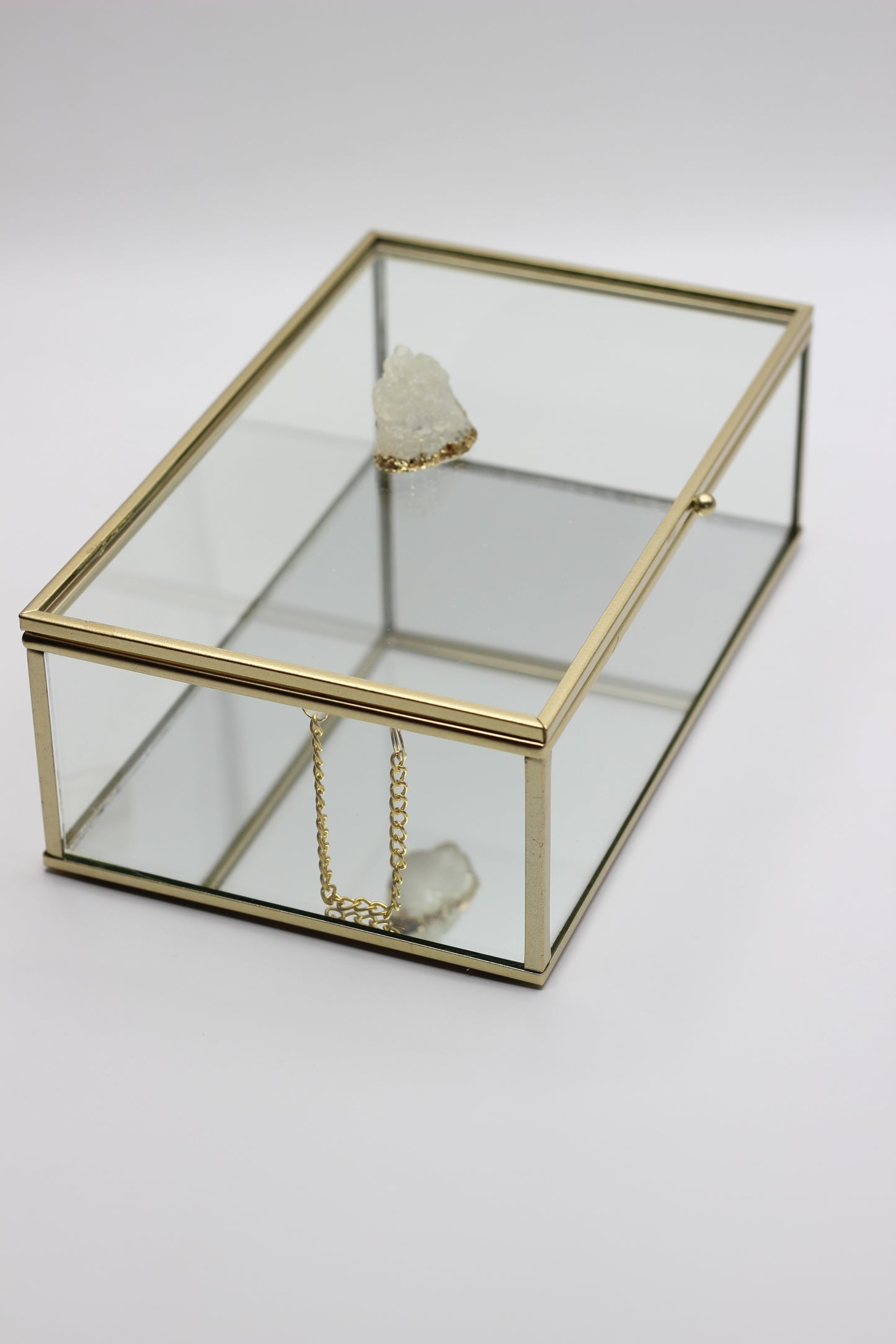 Gold Metal Accessory Glass Box