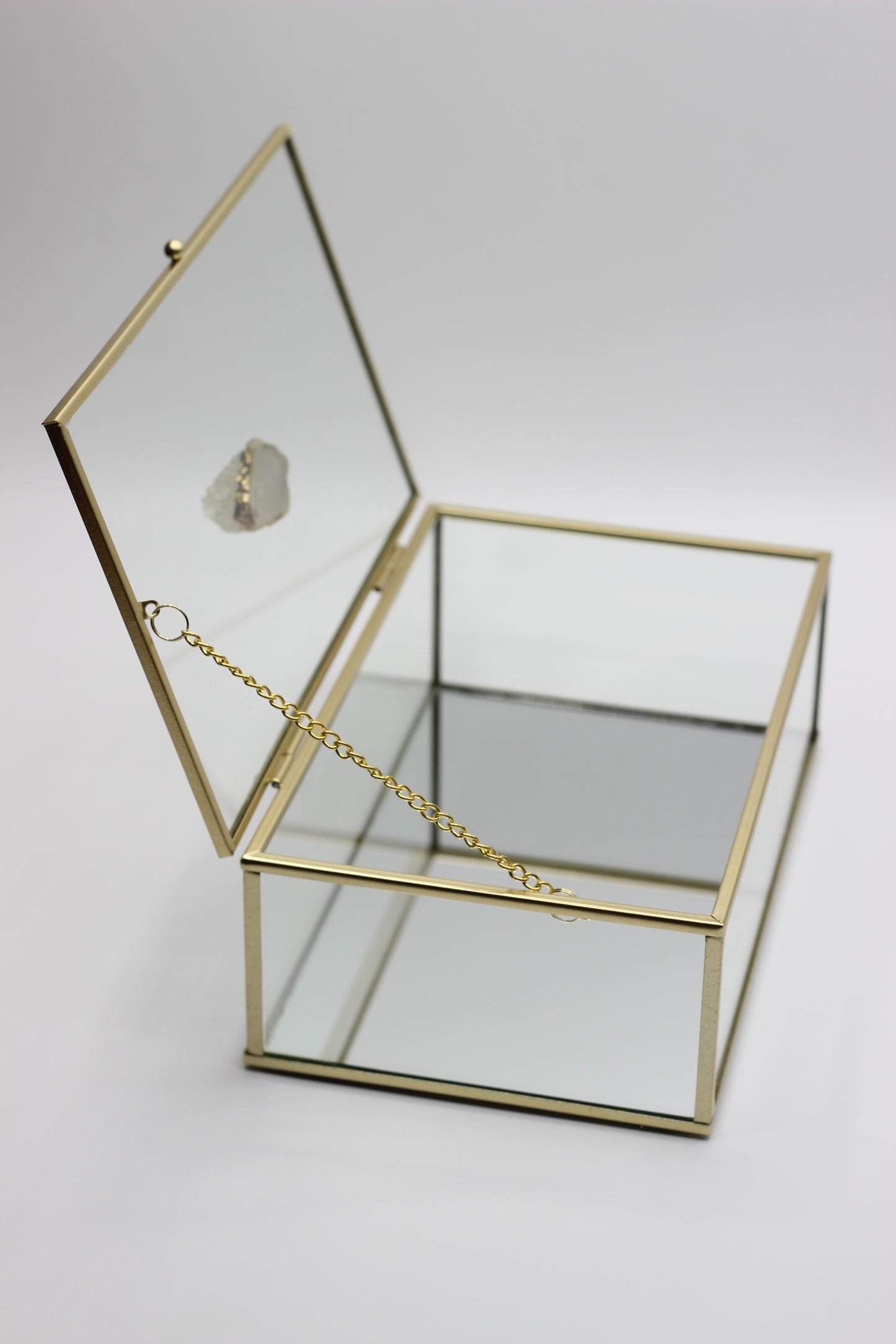 Gold Metal Accessory Glass Box