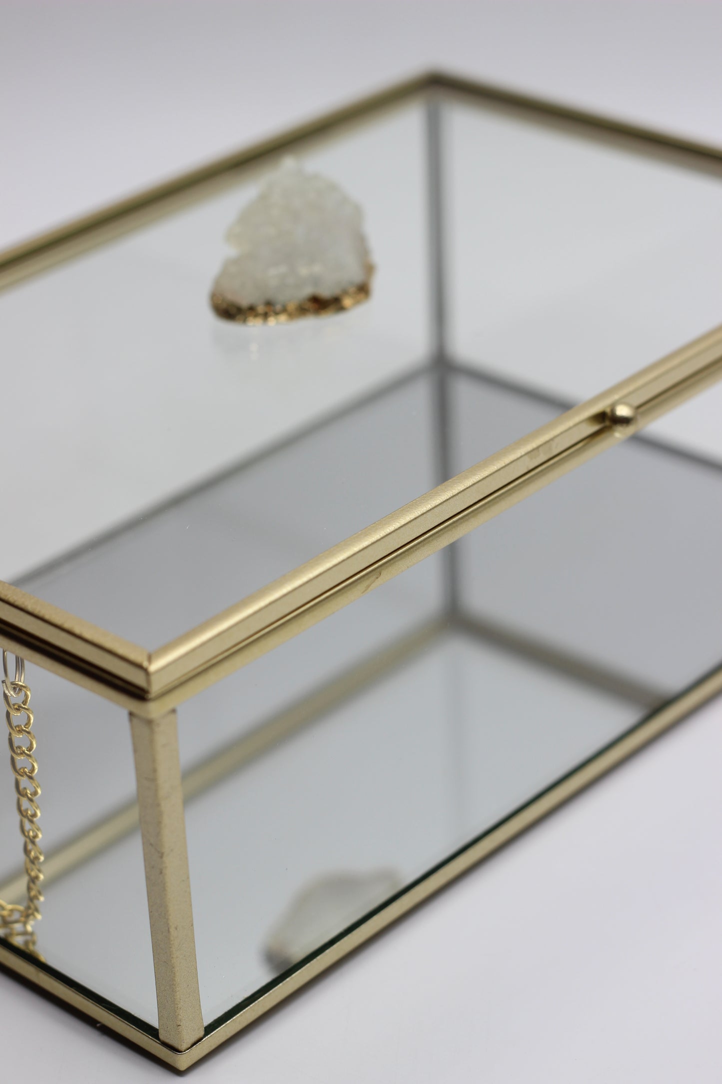 Gold Metal Accessory Glass Box