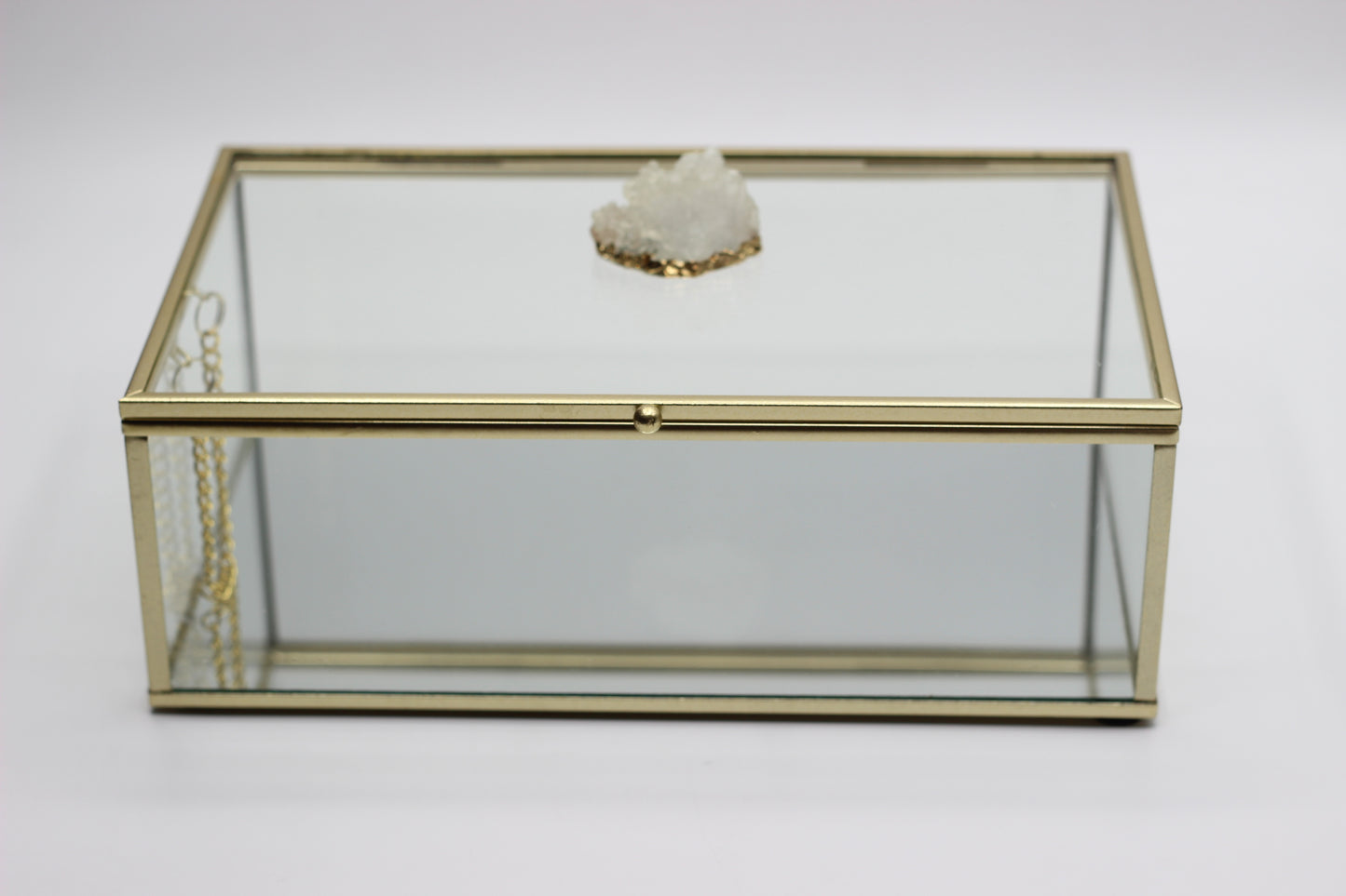 Gold Metal Accessory Glass Box