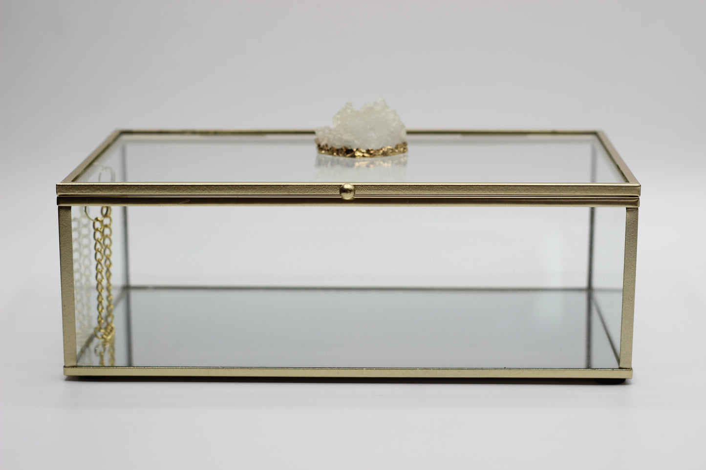 Gold Metal Accessory Glass Box