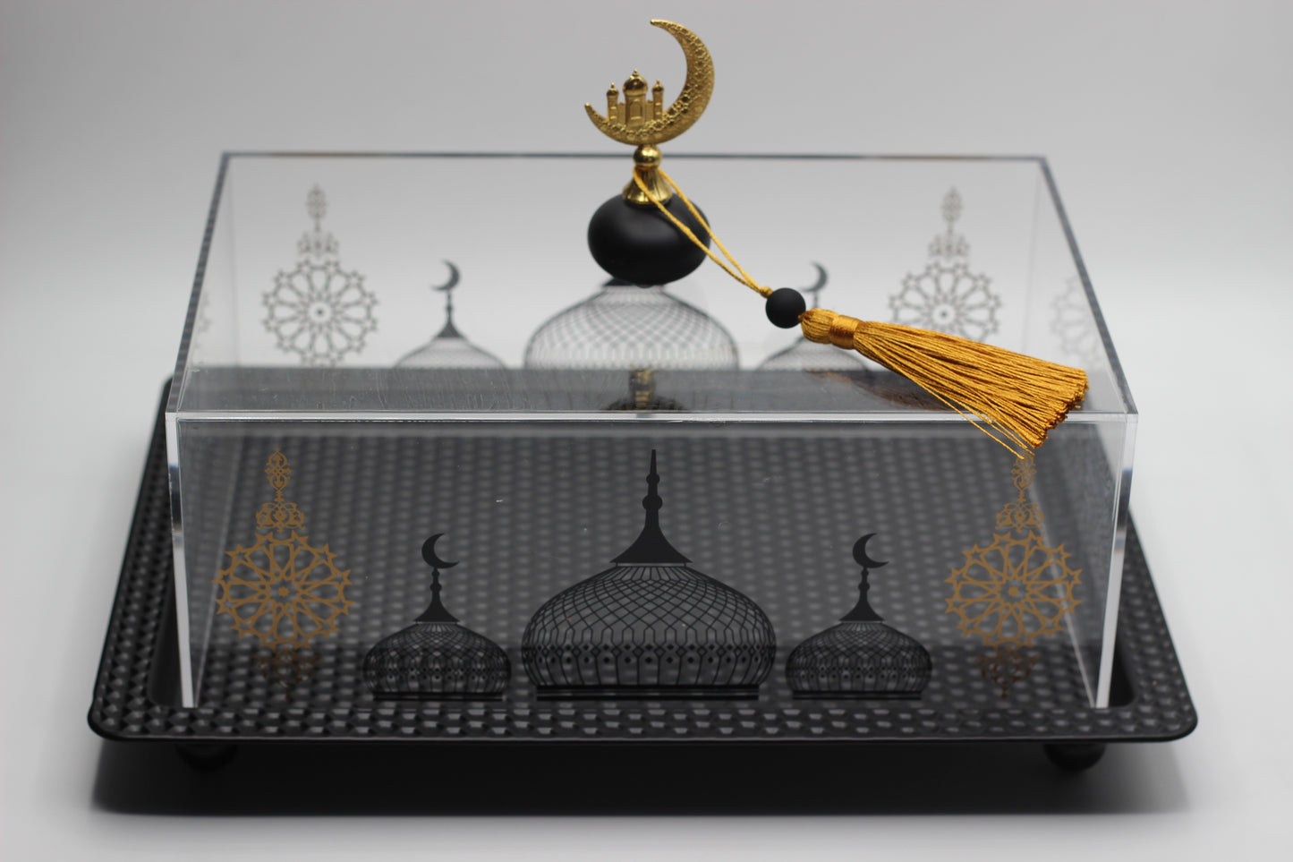 Ramadan Metal Tray With Plexi Cover