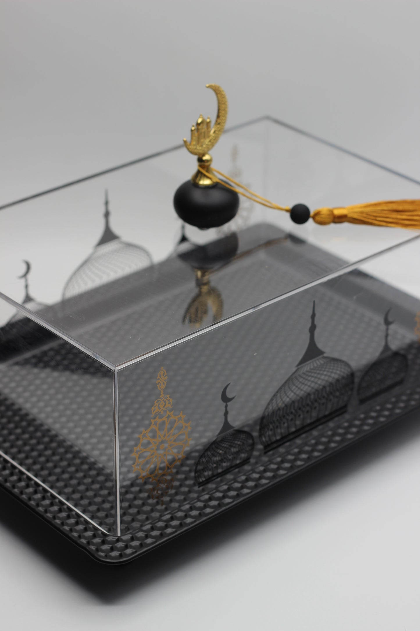 Ramadan Metal Tray With Plexi Cover