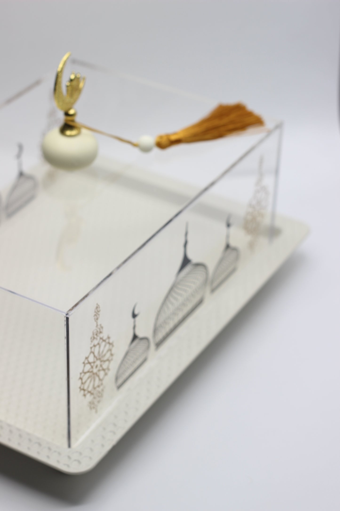 Ramadan Metal Tray With Plexi Cover