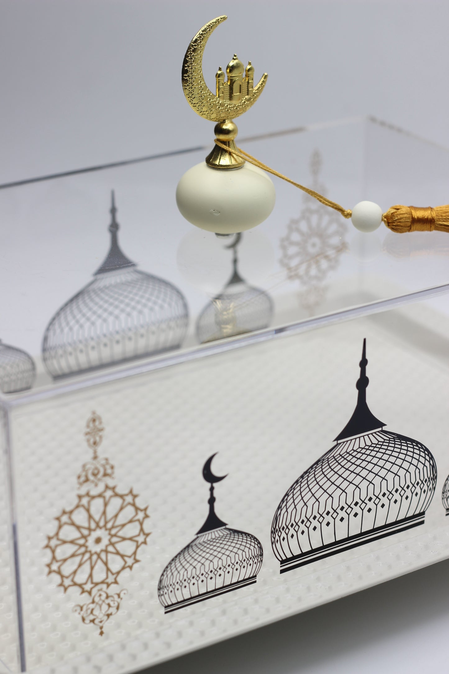 Ramadan Metal Tray With Plexi Cover