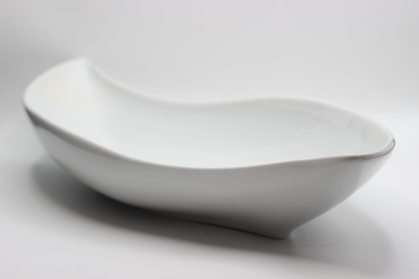 White Deep S Shaped Serving Plate