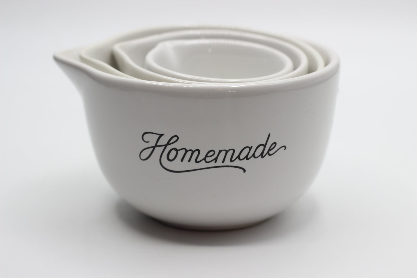 White Stoneware Measuring Cups