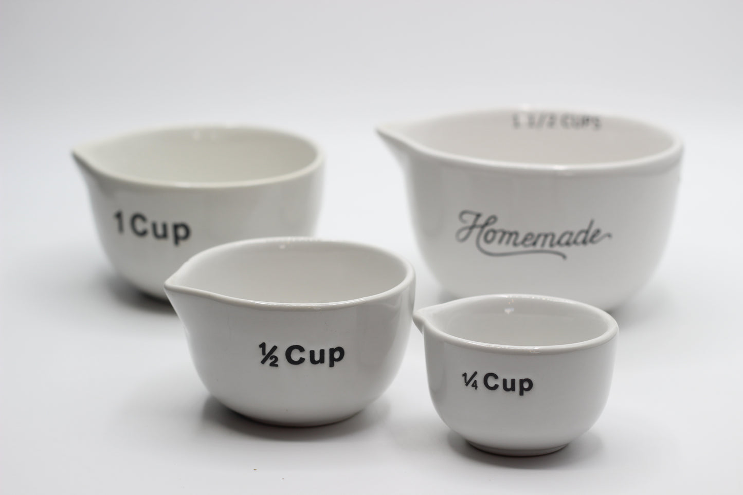 White Stoneware Measuring Cups