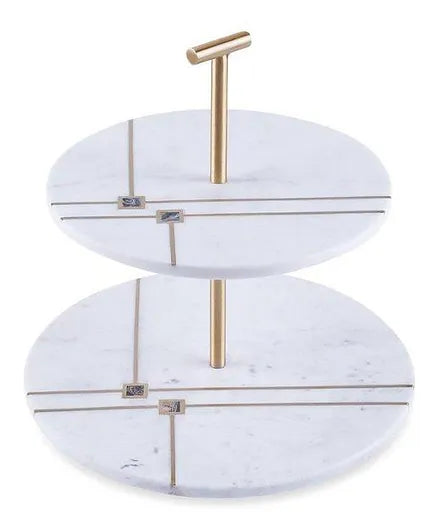2-Tier Marble Cake Stand