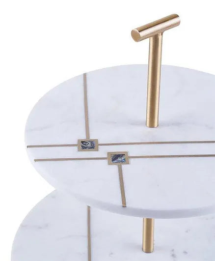 2-Tier Marble Cake Stand