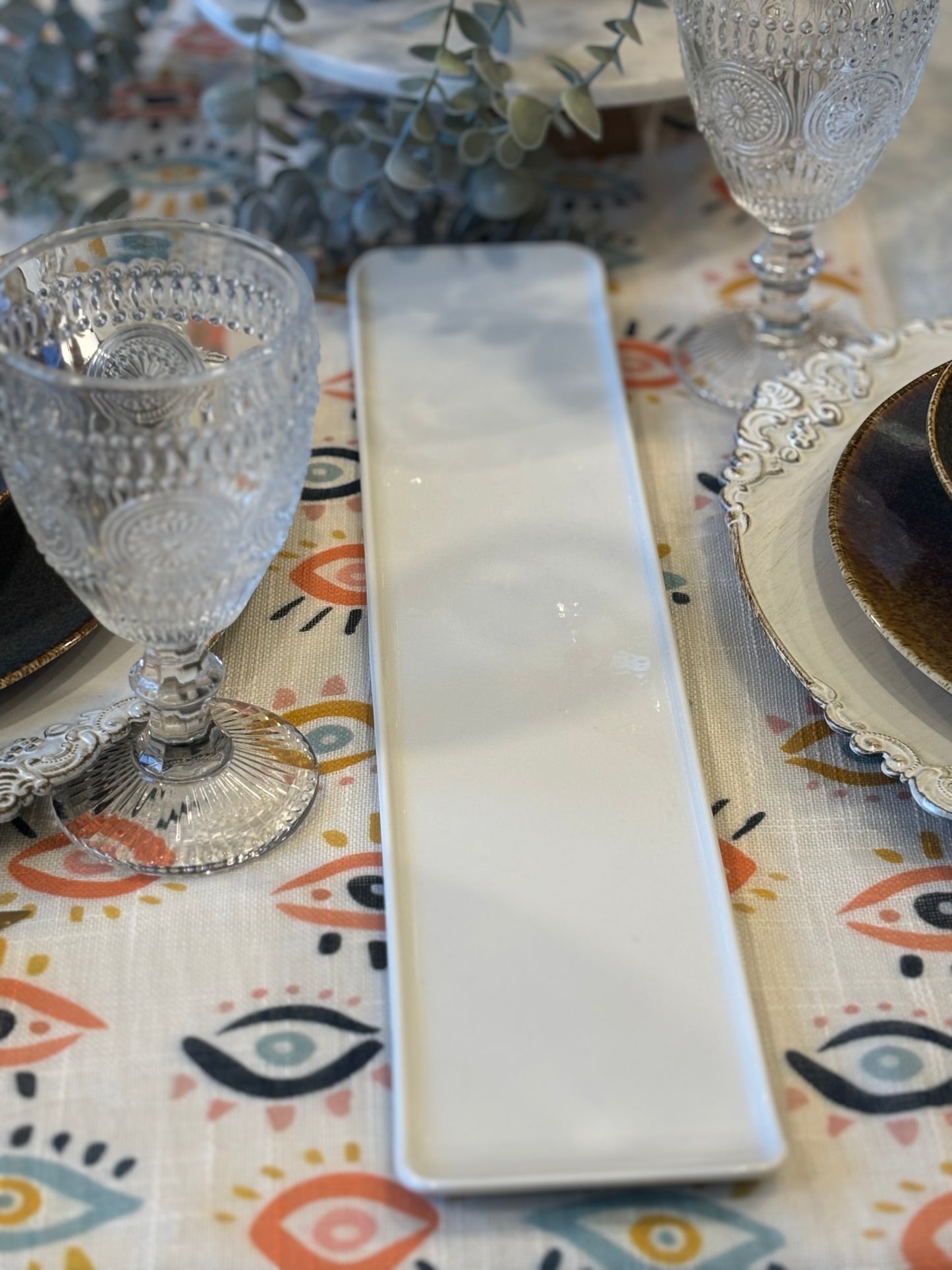 Slim line White Porcelain Canape Tray