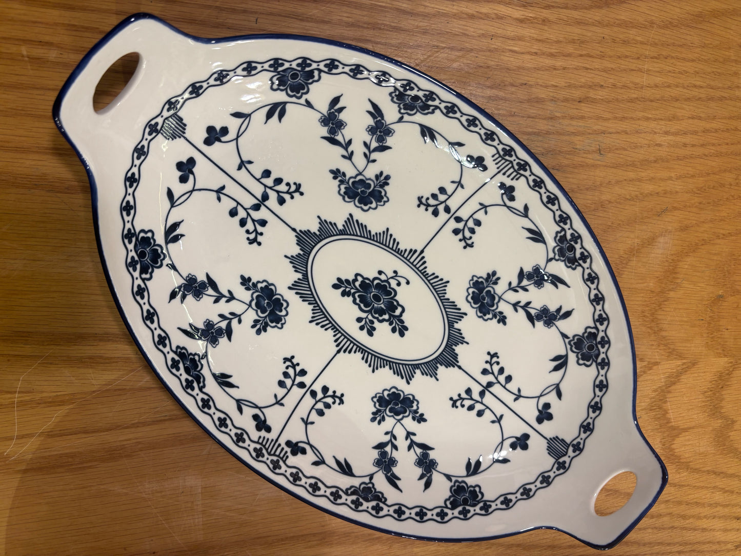 Blue Danish Oval Shaped Serving Platter