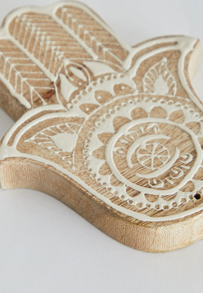 Mini Wooden Hamsa Hand Decoration