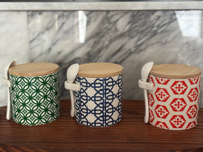 Kitchen Ceramic Jars with Spoon
