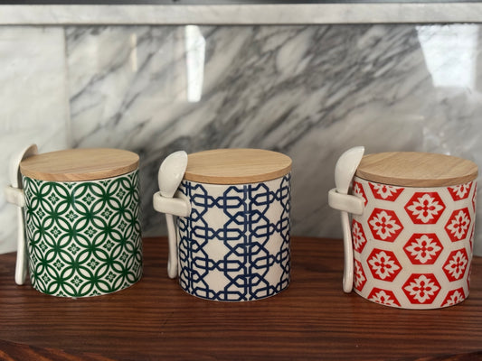 Kitchen Ceramic Jars with Spoon