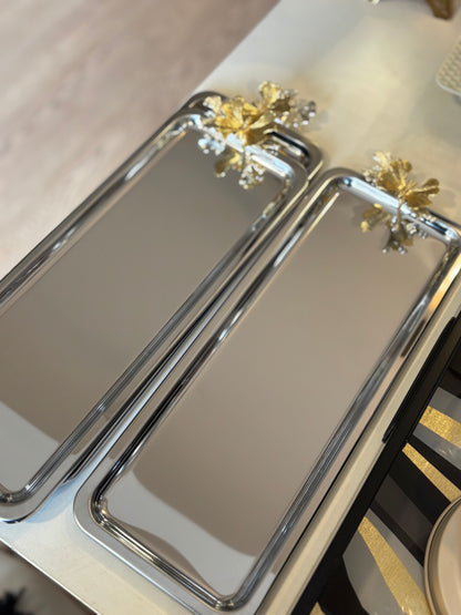 Luxury Stainless Steel Tray Butterfly Accessory