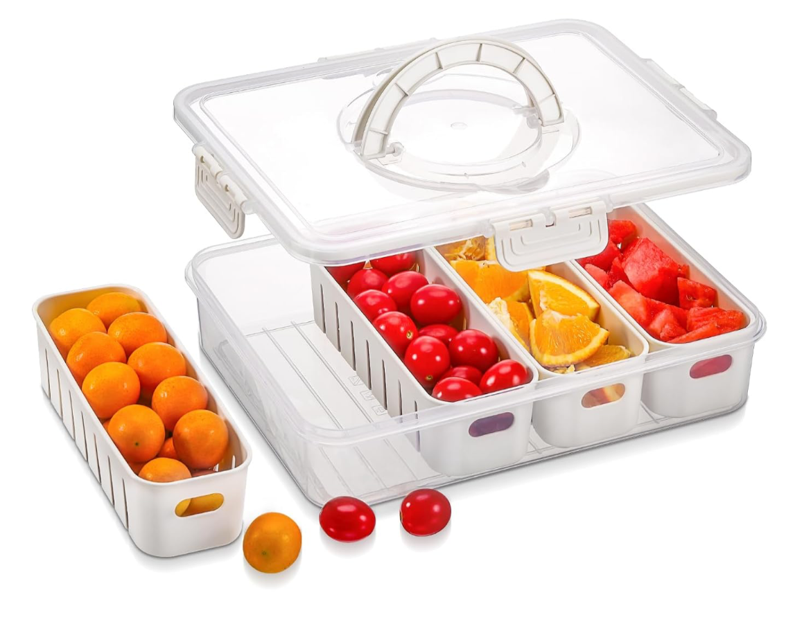 Food Storage Containers With 4 Removable Colanders