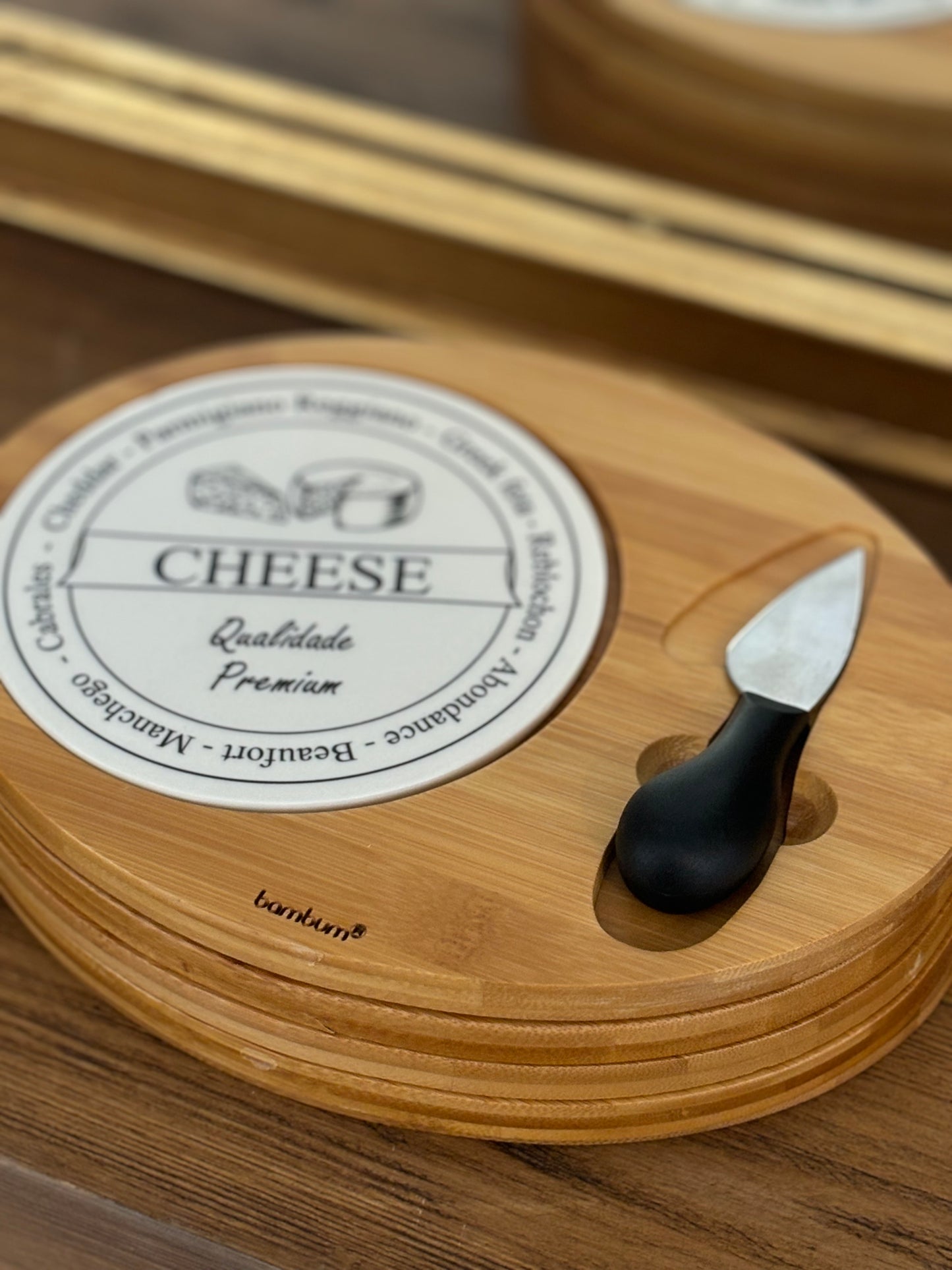 Oval Bamboo And Porcelain Cheese Board