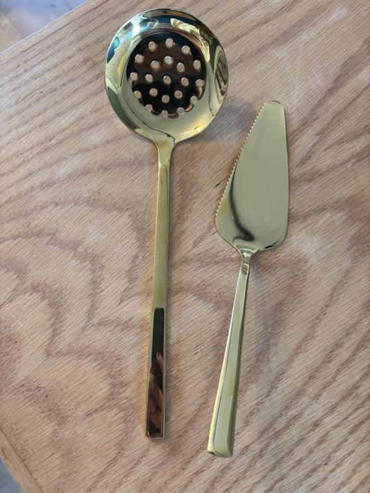 Gold Stainelss Steel Serving Spoon