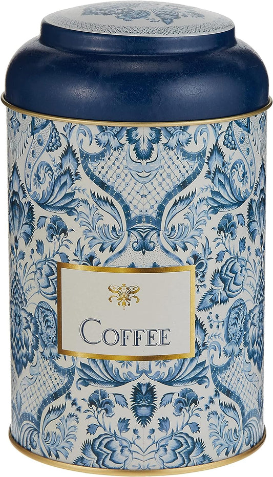 Blue Azulejos Coffee Round Canister