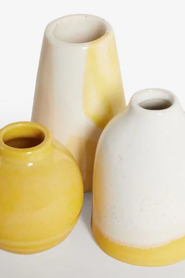 Set of 3 Brushstroke Ceramic Mini Vases