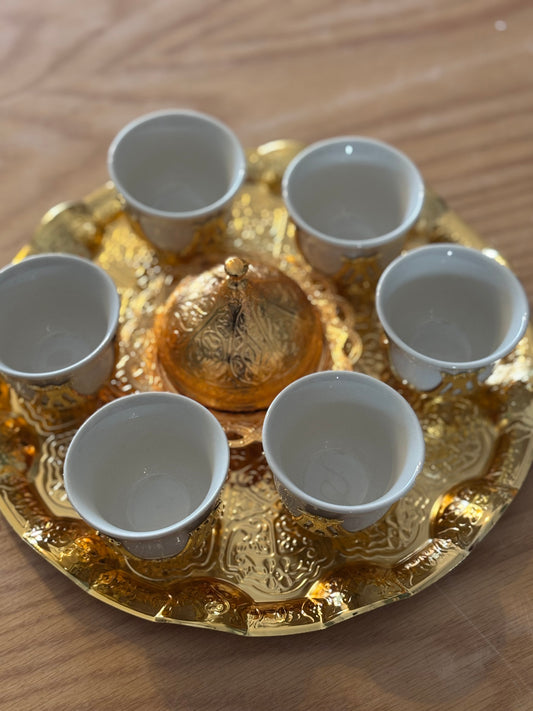 Gold Qahwa Set of 8 Pcs