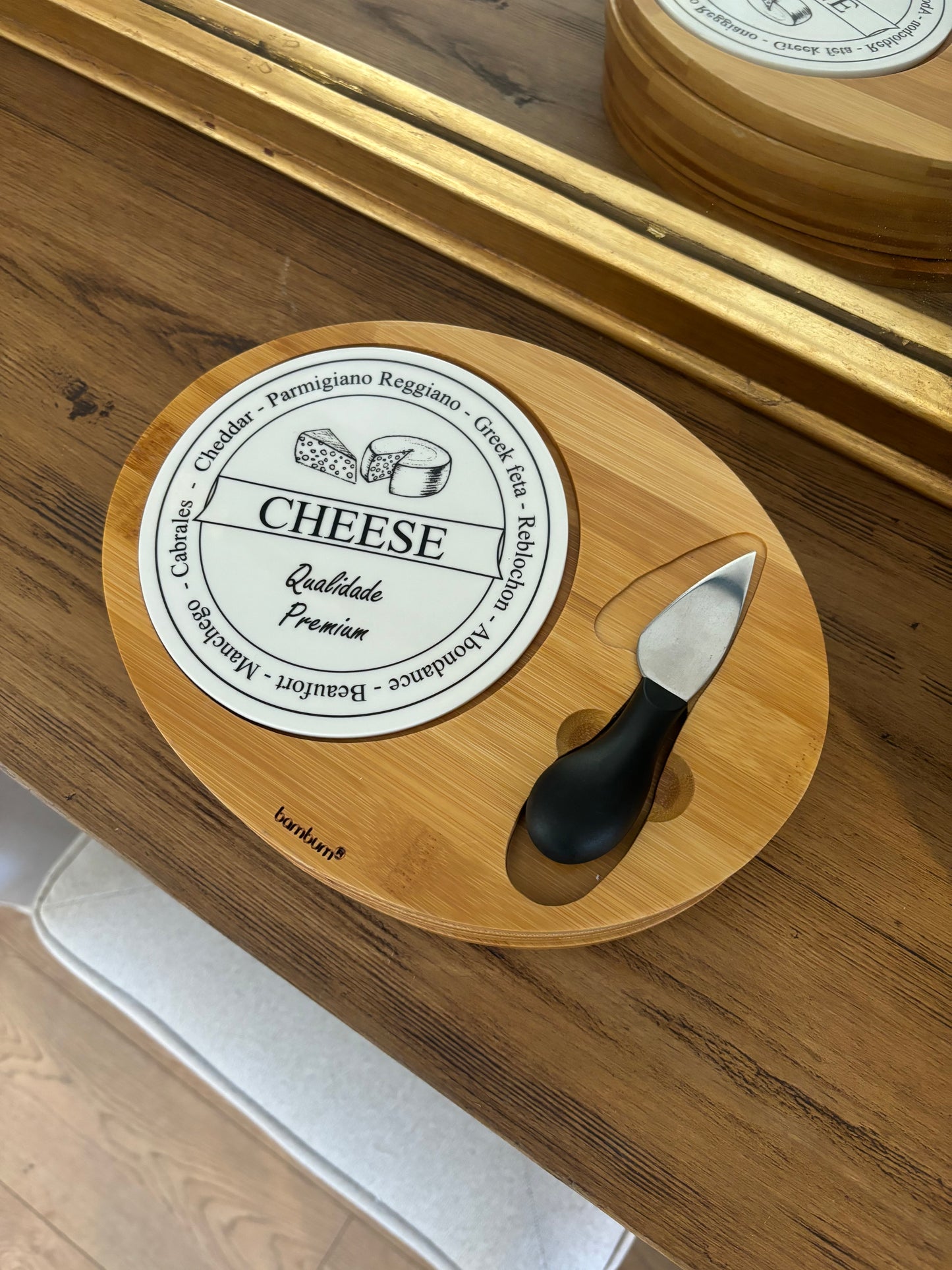 Oval Bamboo And Porcelain Cheese Board