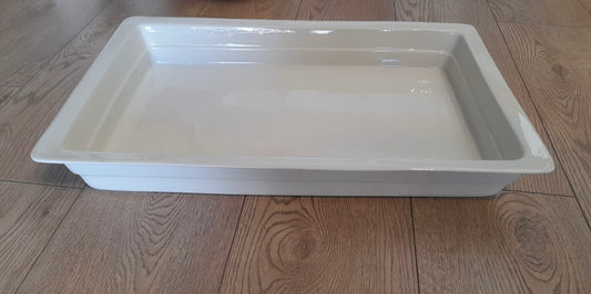 Deep White Rectangular Chef Oven Tray