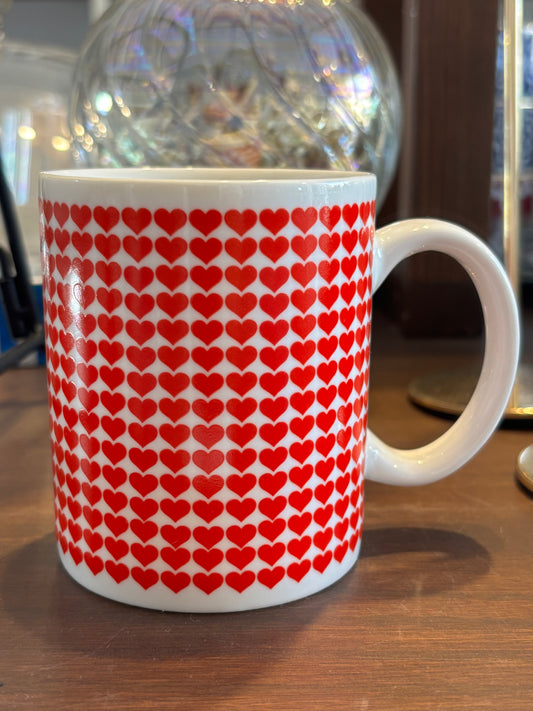 Red Hearts Porcelain Mug