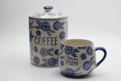 Blue Willow Coffee Storage Container