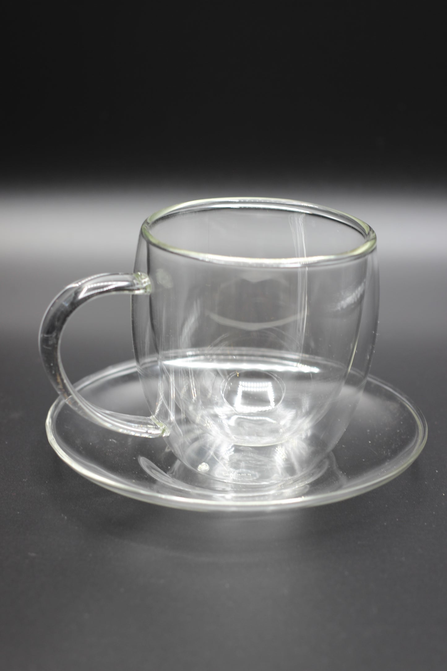 Double Wall Glass Cup and Saucer