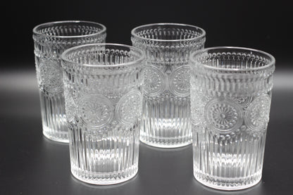 Sun flower Glasses Set of of 4 pcs