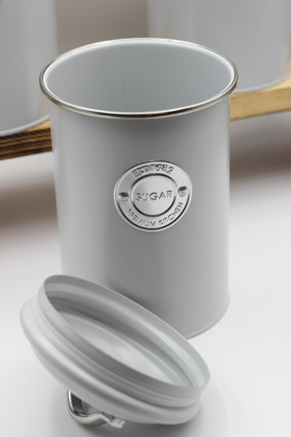 Set of 3 Badge Storage Tins Grey