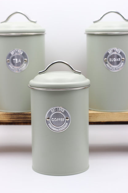 Set of 3 Badge Storage Tins- Sage