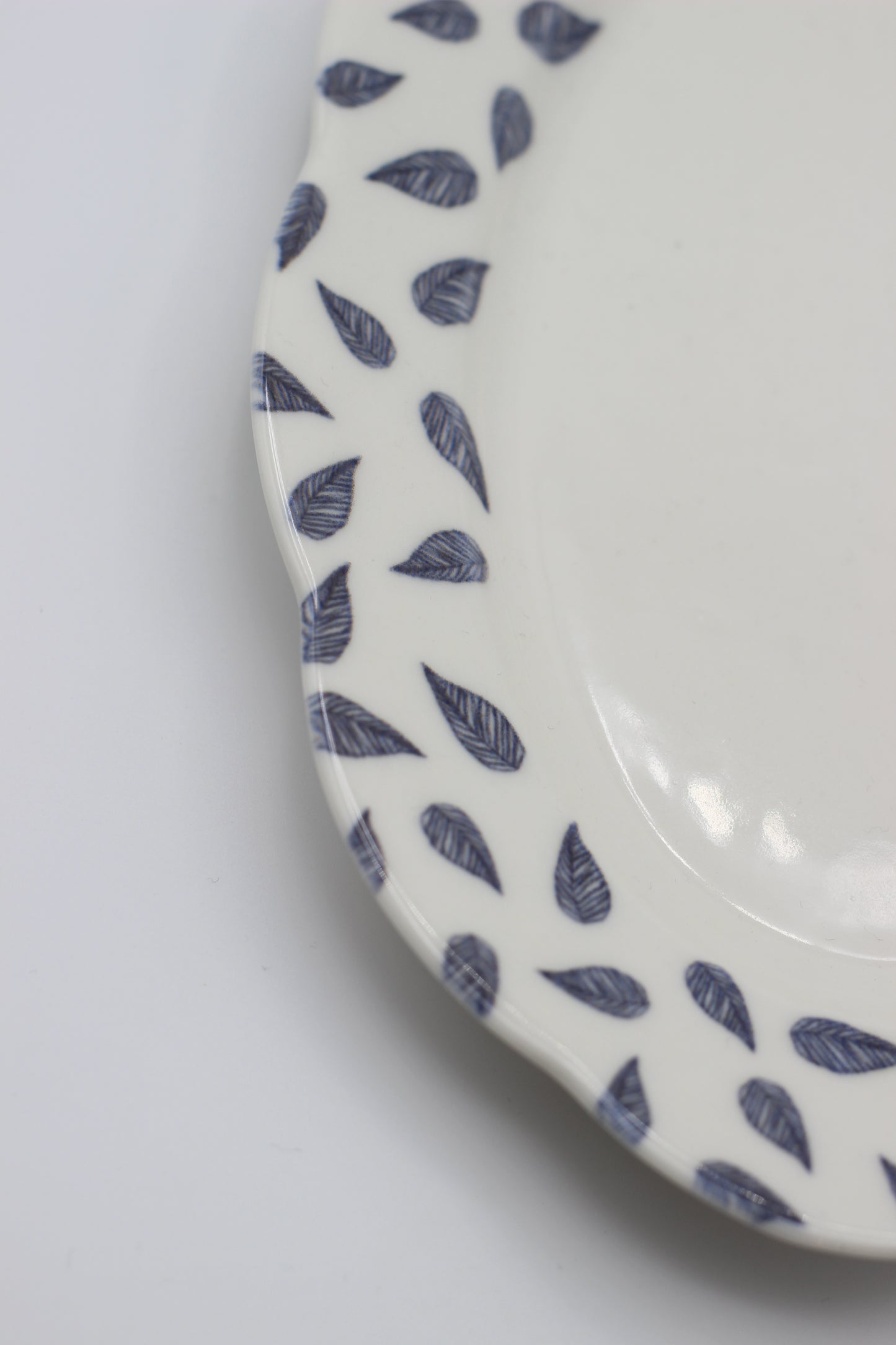 Porcelain Platter 25 Cm White-blue