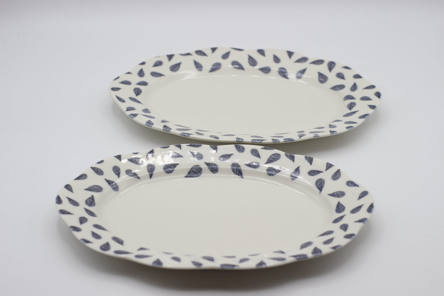 Porcelain Platter 25 Cm White-blue