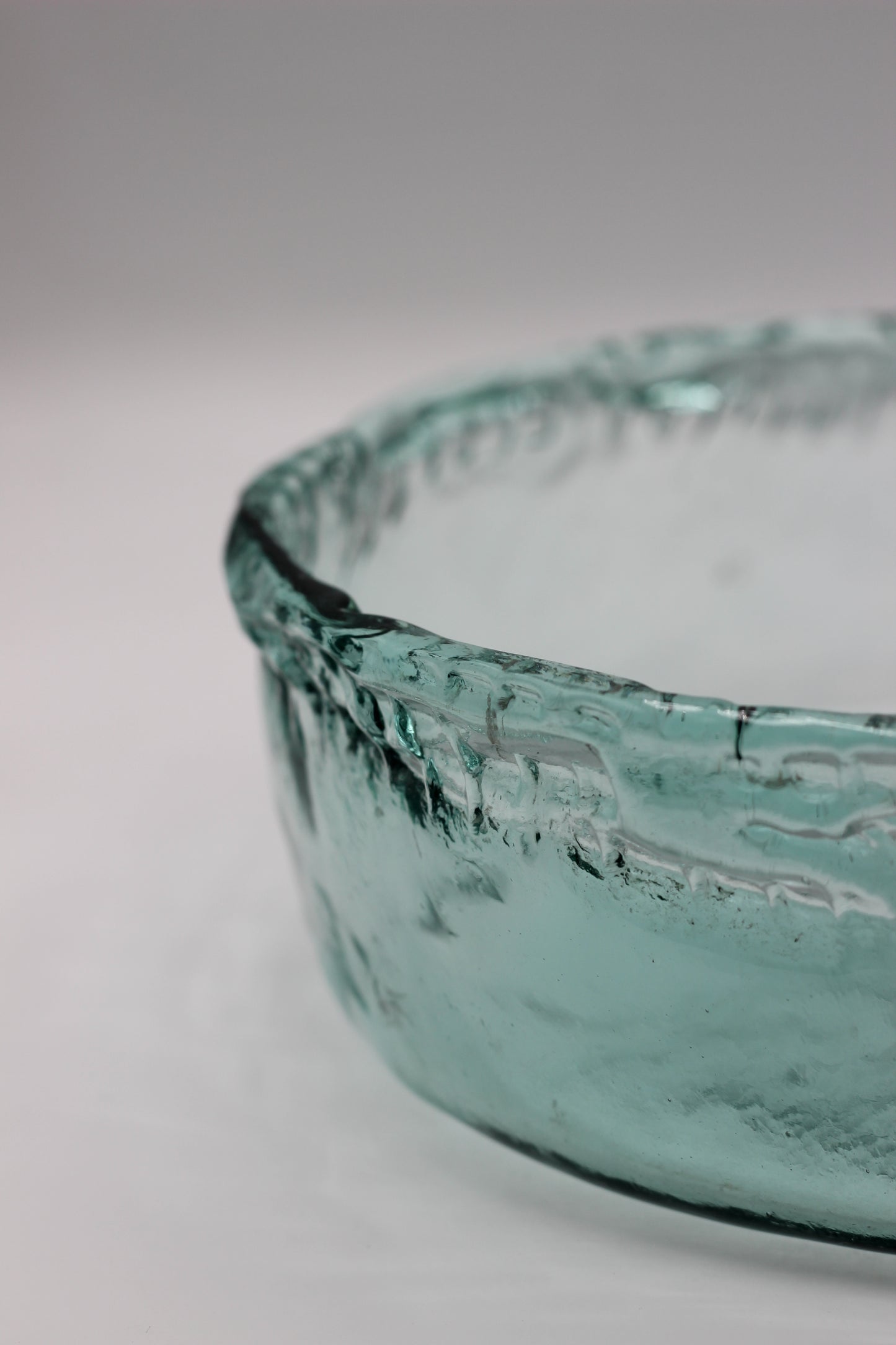 Green Textured Glass Bowl