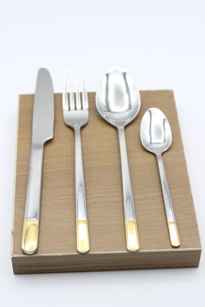 16 pcs gold and silver Cutlery Set