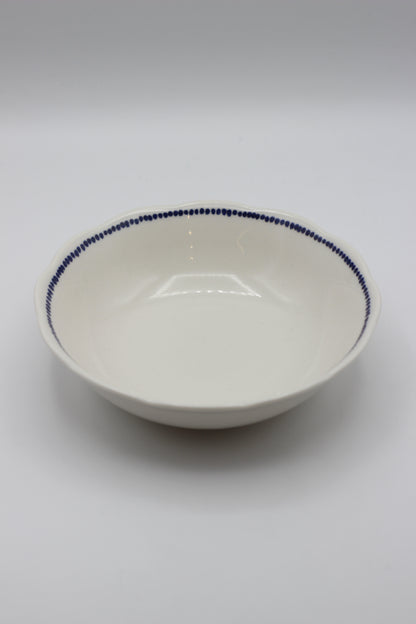 White With Blue Rim Bowl