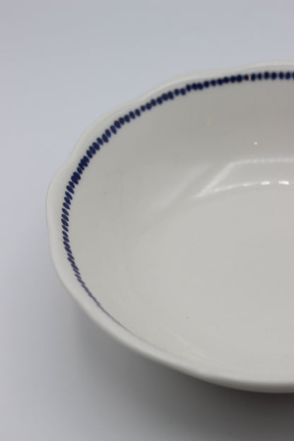 White With Blue Rim Bowl